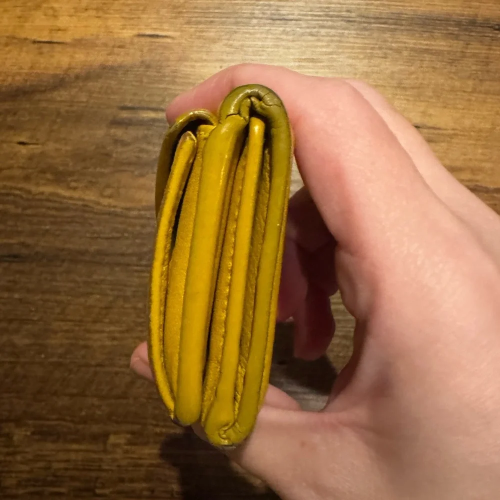 Balenciaga‎ Yellow Leather Envelope Card Holder Wallet